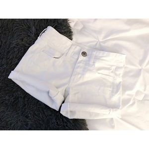 White AEO Midi Shorts